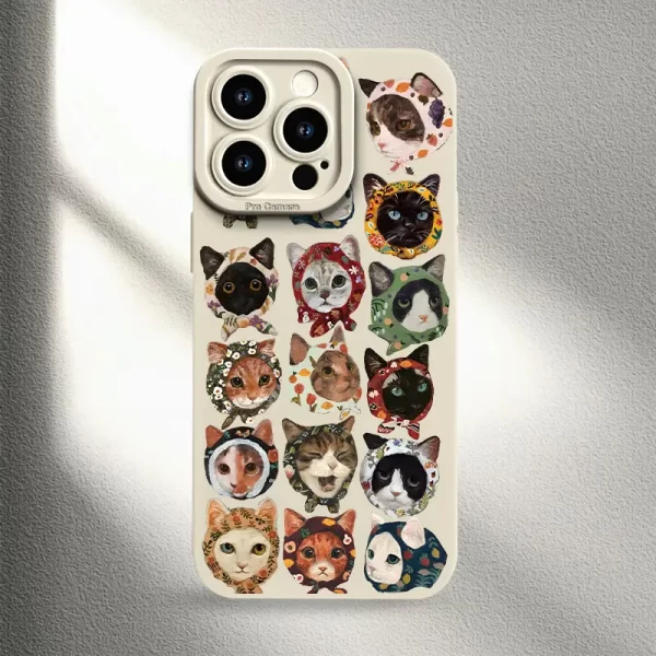 This Uv-Printed Phone Case Features a Retro Cat Design That Offers Full 360-Degree Protection And Is Available for a Wide Range of Iphone Models, Including 15, 16 Pro Max,  It Is an Ideal Birthday Gift for Both Parties.