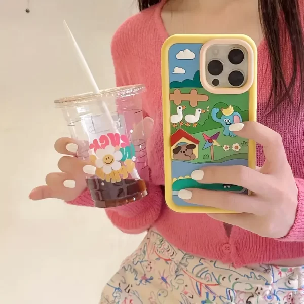 Animal Farm phone case suitable for iPhone 15/16 Pro soft shell creative 15/16 Plus protective case 16/15 ProMax cartoon phone case