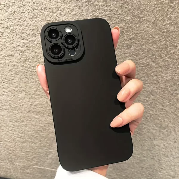 Pure black phone case for iPhone 15 Pro Max, X, XS Max, XR, 15 Plus
