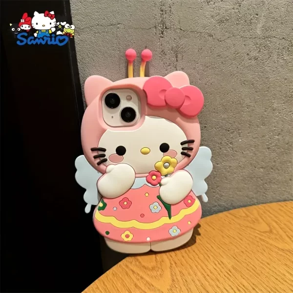 Officially Licensed Hello Kitty Cartoon Phone Case Suitable for Iphone 15 Pro Max Mini, Featuring a Cute And Simple Design with a Full Silicone Soft Shell.