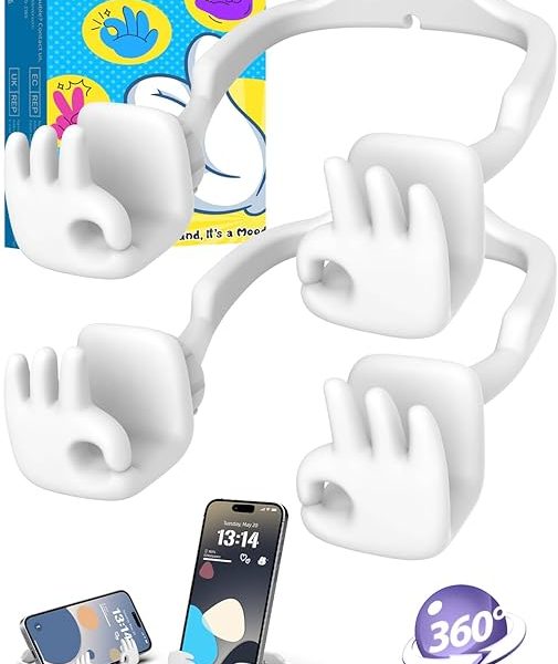OK Gesture Cell Phone Stand Phone Holder for Desk: Back to School Supplies Gifts for Teen Girls Boys Women Men Kids Teenage Adults Wife Mom Daughter Birthday Gifts Unique Office Kitchen