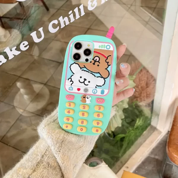 Original green line dog phone case, suitable for iPhone 15/16, creative 15/16pro, niche 15/16promax, protective, full-coverage, soft shell