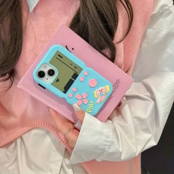 Mobile phone case appearance pig lying flat game console suitable for iPhone 1615 Pro Max phone case suitable for cartoon pig game console i phone case