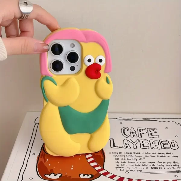 Fun and quirky cartoon cuckoo chicken shell all inclusive silicone protective case suitable for protecting mobile phones for iPhone 16 15 Pro Max phone case