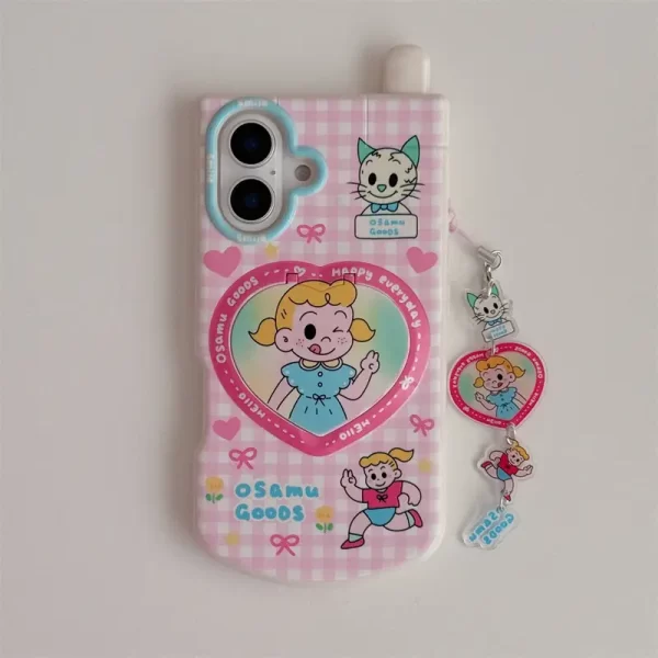 Love-themed men's and women's mobile phone protective covers, suitable for iPhone 16/15 Pro Max non-standard protective cases, featuring antenna-like design and appearance, perfect for couples as a gift.